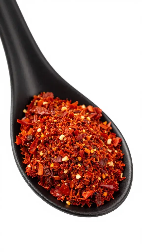 smoked paprika heap on black spoon for chimichurri