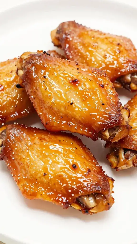 glazed chicken wing, caramelized edges, gochujang apricot shine