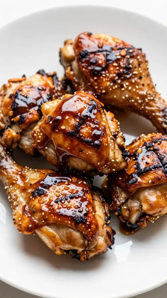 grilled chicken thigh glazed with coffee-molasses sauce