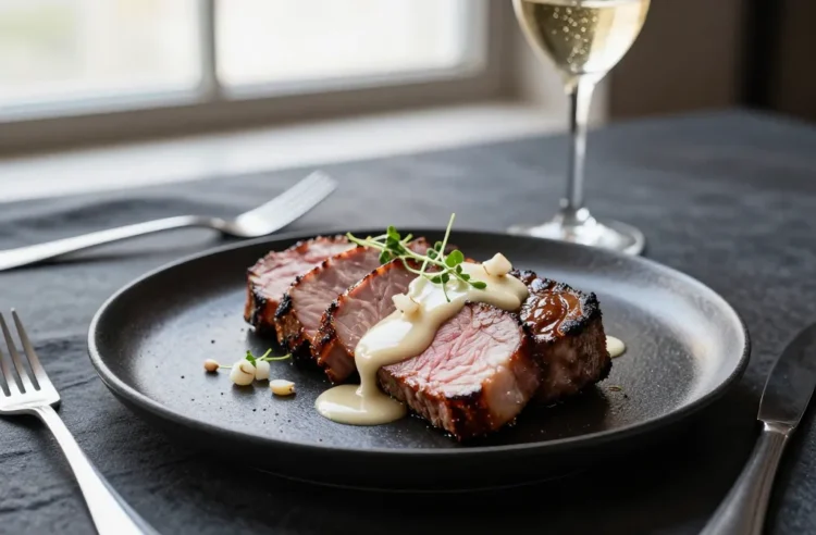 Weeknight Glow-Up Champagne Dijon Reduction | Grown-Up Ham Steak Drizzle