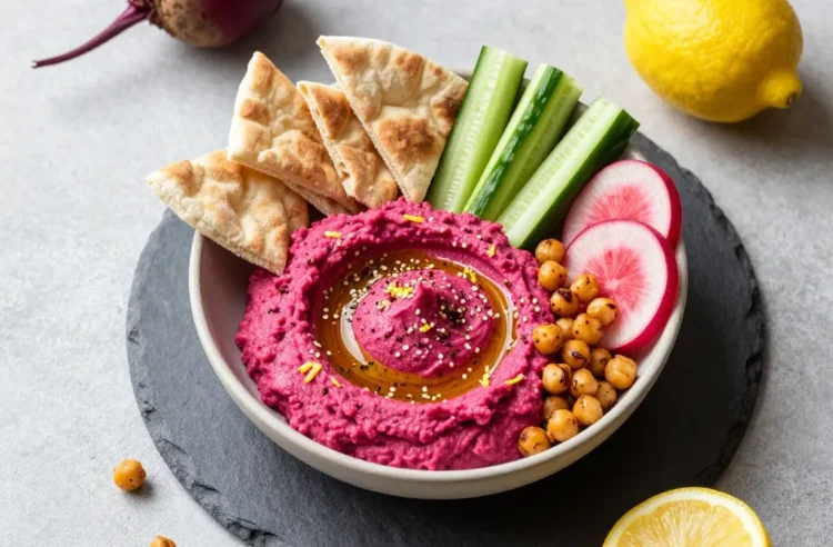 Crave-Worthy Beet-Root Tahini | Vegan Pink Hummus in 5 Minutes