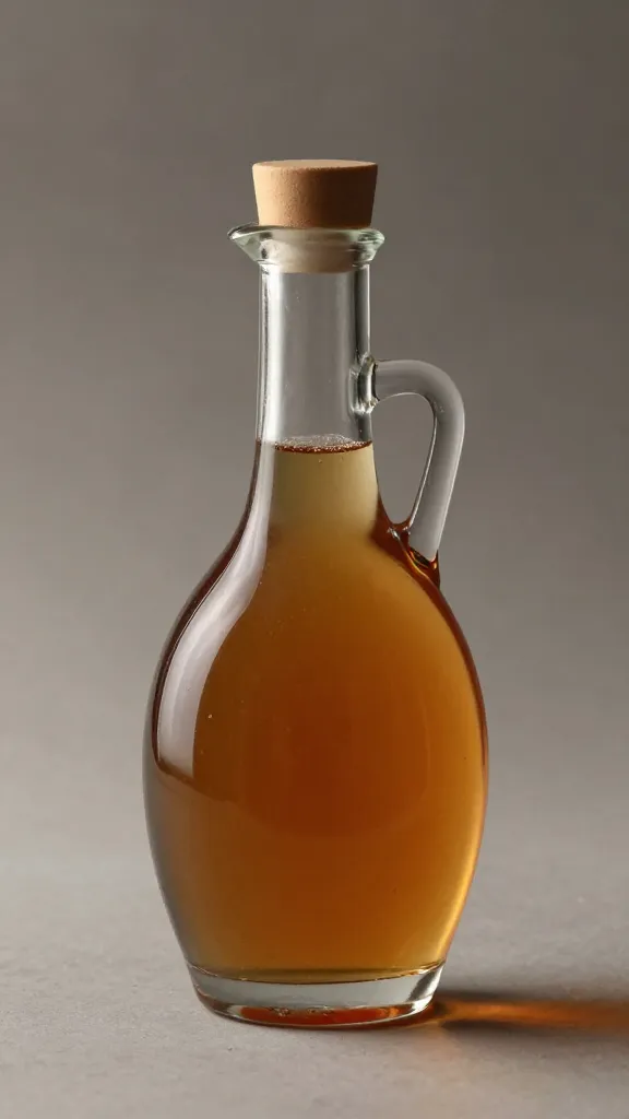 crystal syrup decanter with warm highlights, minimal backdrop