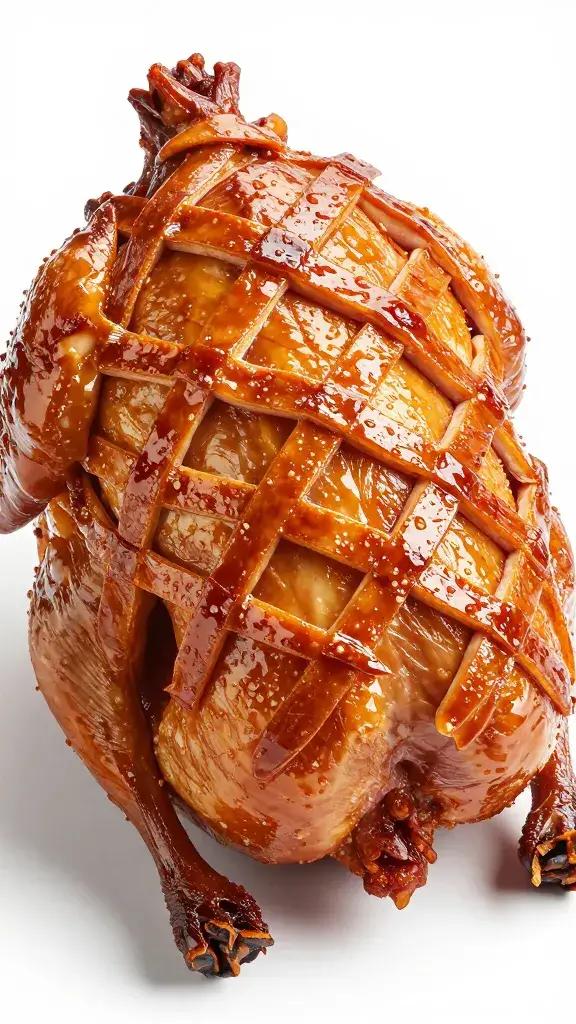 Broiler-kissed glossy ham lattice, tight crop