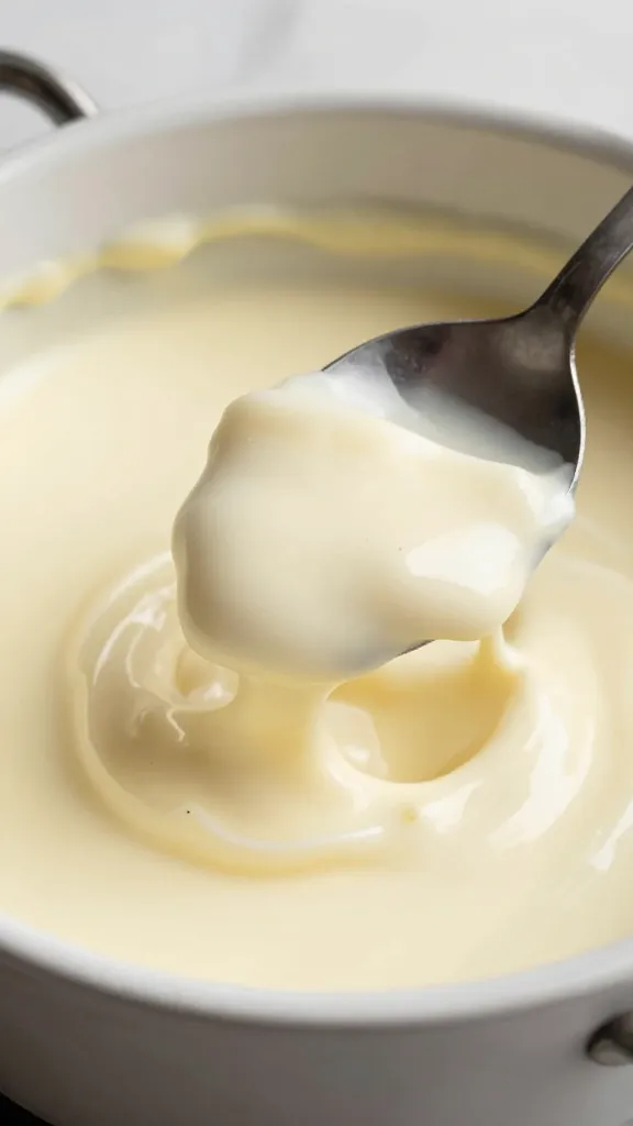 rustic spoon scooping silky goat-cheese fondue