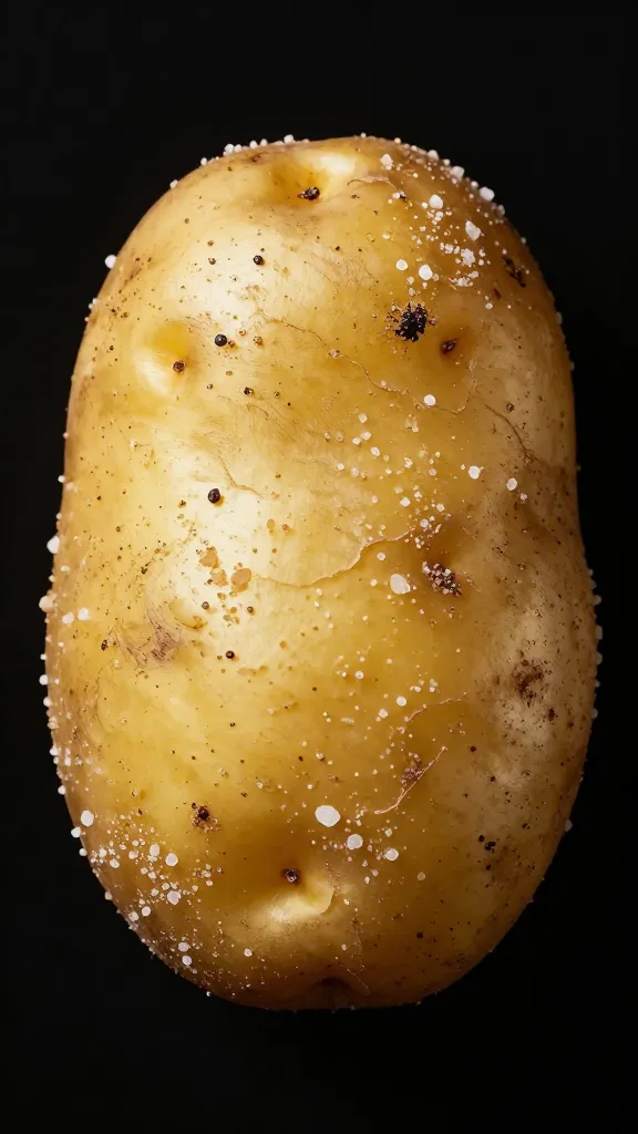single golden Easter potato with crackly salted skin