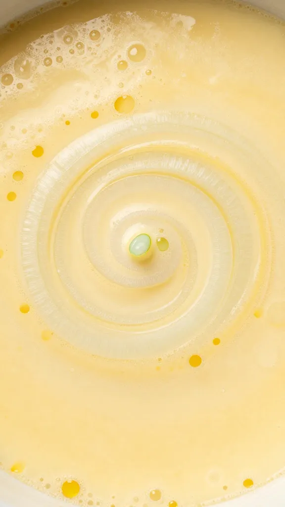 bubbling cheese surface with onion swirls, overhead closeup