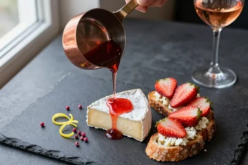 Viral Strawberry-Rosé Reduction | 10-Minute Brunch Cheese-Board Drizzle