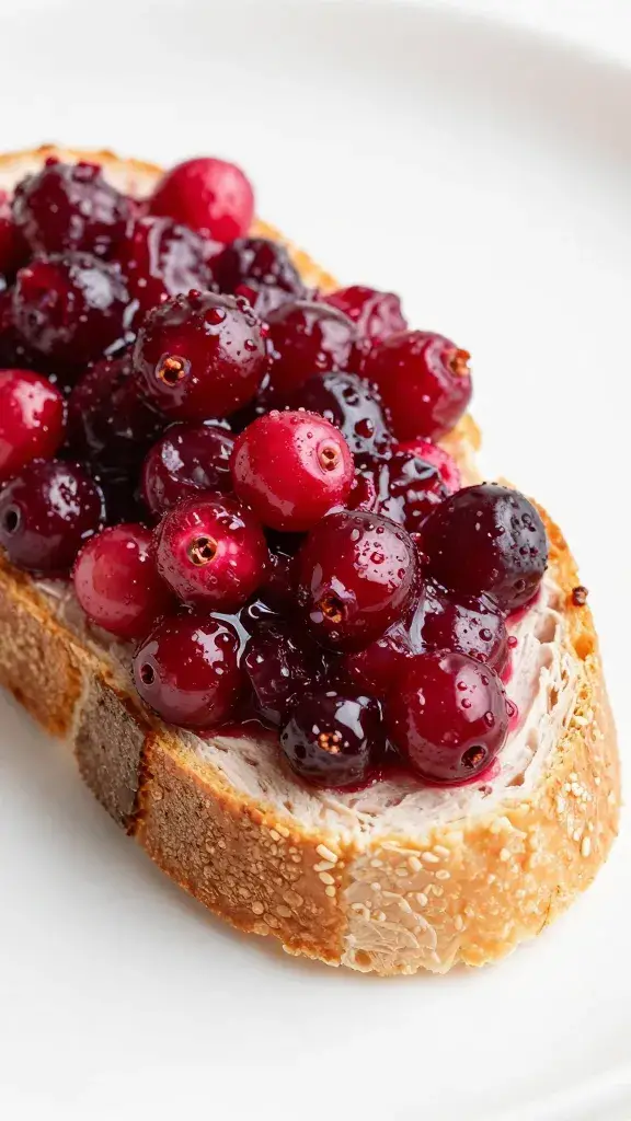 cranberry relish on turkey slice, tight crop, shallow depth