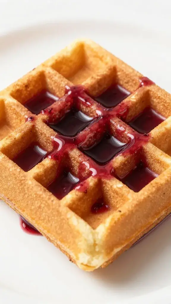 single waffle square well filled with ruby reduction