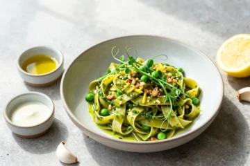 Craveable Maple-Miso Pea-Shoot Pesto | Vegan Spring Pasta Sauce