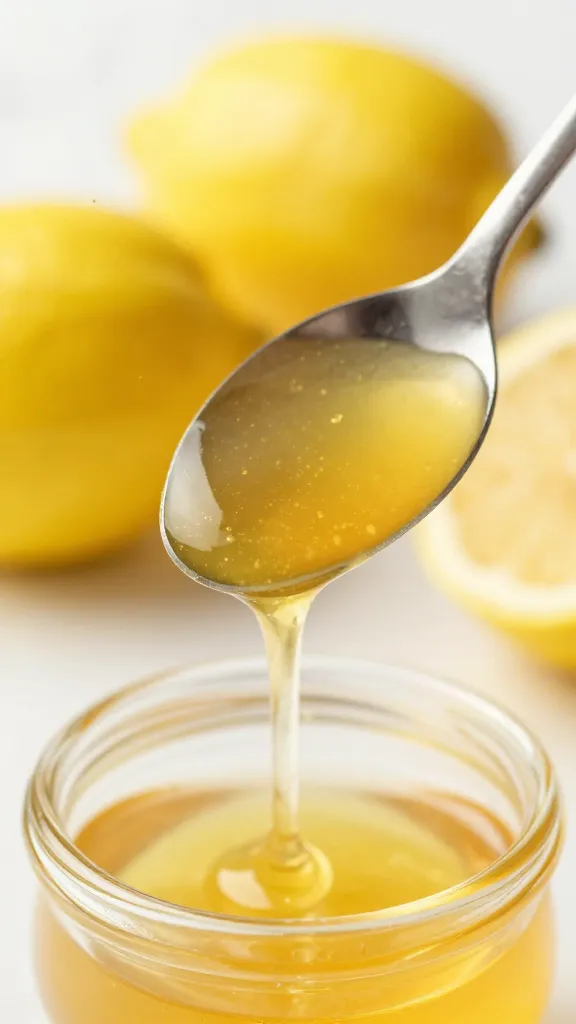 spoon dripping meyer-lemon honey basting sauce