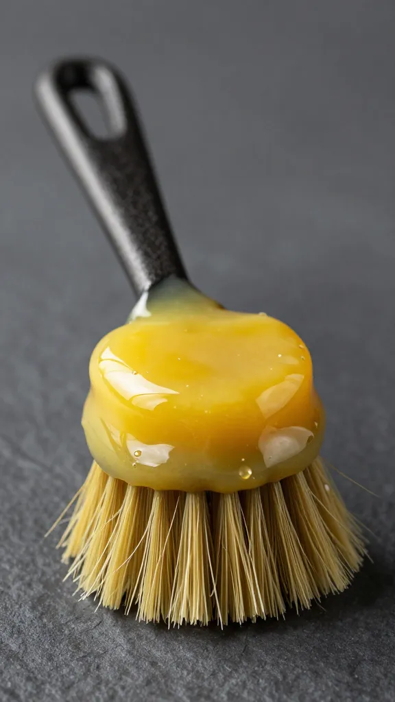 cast-iron brush coated in citrus honey glaze