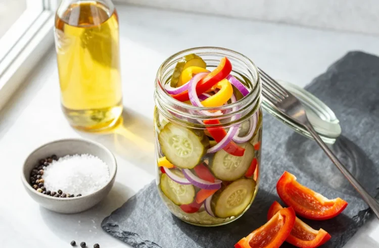 Make-Ahead Pickled Cucumber, Onion & Bell Pepper Salad Recipe: Storage, Transport + Serving Tips (No Soggy Snacks)