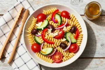Italian Pasta Salad (No Mayo, Wonâ€™T Get Mushy) Recipe: Shopping List, Portions Per Person + Picnic Packing Tips