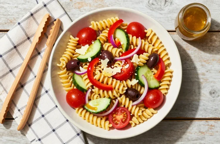 Italian Pasta Salad (No Mayo, Wonâ€™T Get Mushy) Recipe: Shopping List, Portions Per Person + Picnic Packing Tips
