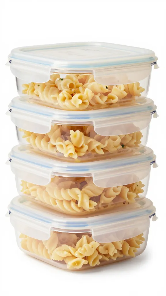 airtight meal prep container sealed with pasta salad