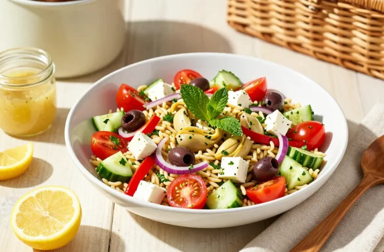 Easy Greek Orzo Salad with Lemon & Herbs Recipe: Assembly Guide + Cooler Tips for Picnics Now
