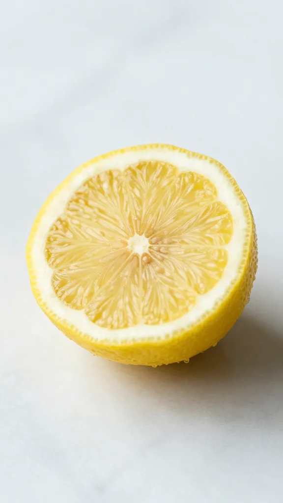 lemon half with visible zest on marble