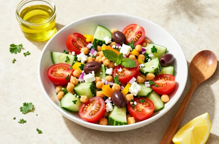 Easy Chickpea Cucumber Tomato Salad (Mediterranean) Recipe: Assembly Guide + Cooler Tips for Picnics