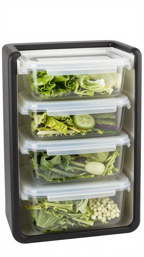insulated cooler packed with airtight salad container