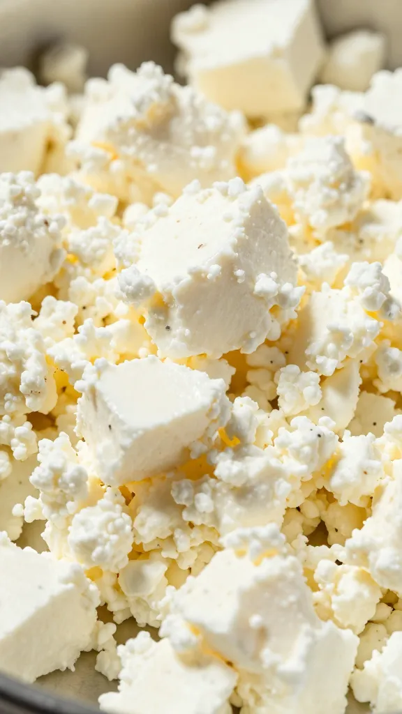 measuring scale with crumbled feta portion closeup