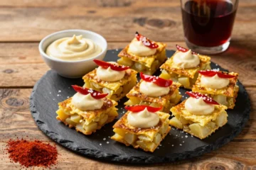 Epic Tortilla EspaÃ±Ola Bites (Spanish Potato Omelet Squares) Recipe for a Crowd: Ingredient Amounts, Prep Timeline + Serving Plan