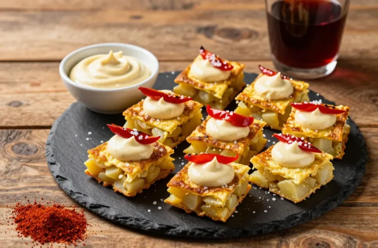 Epic Tortilla EspaÃ±Ola Bites (Spanish Potato Omelet Squares) Recipe for a Crowd: Ingredient Amounts, Prep Timeline + Serving Plan