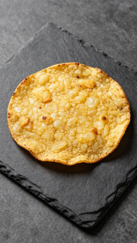 single tortilla de patatas square on slate board