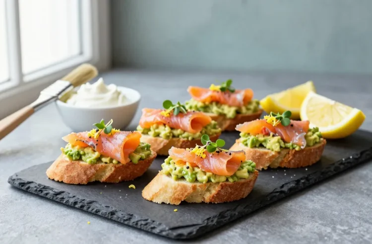 Smoked Salmon & Avocado Crostini (No-Soggy Method) Recipe for a Crowd: Ingredient Amounts, Prep Timeline + Serving Plan
