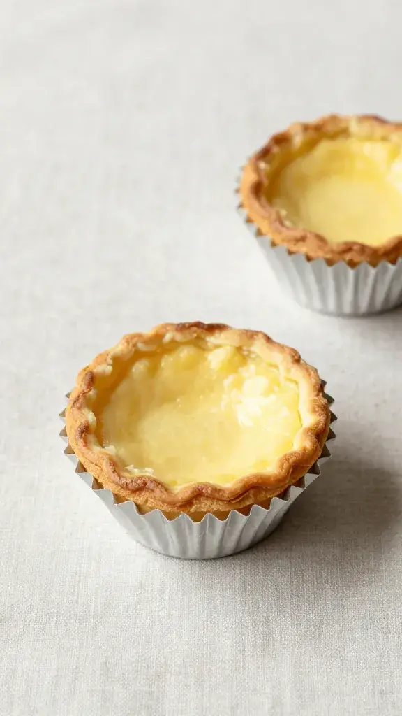 mini quiche in paper baking cup on neutral linen