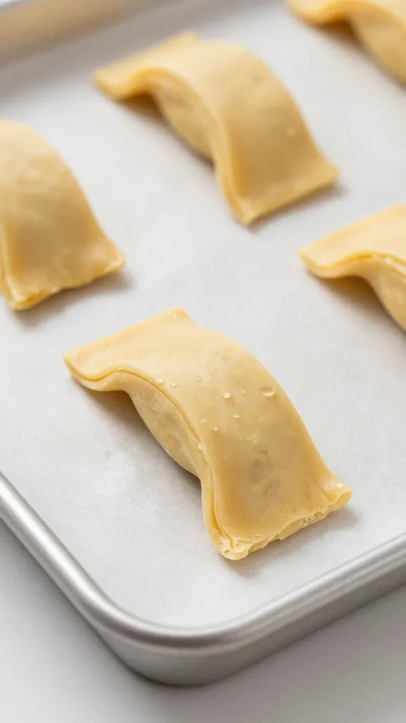 unbaked chilled pinwheel slice on cold baking tray
