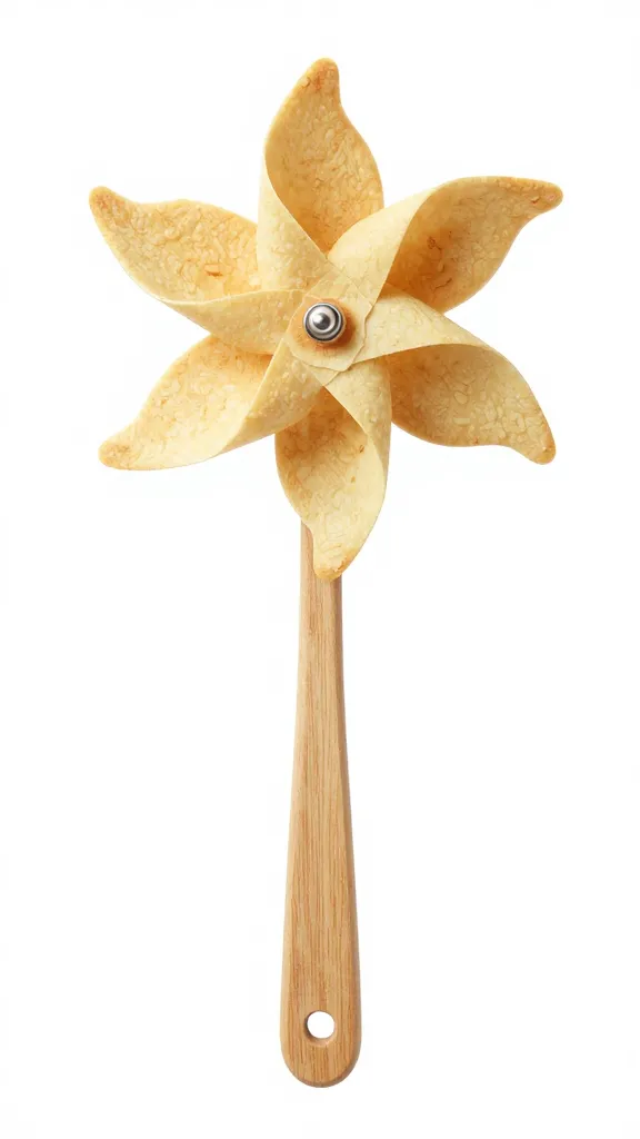 single pinwheel on slotted baking spatula, crisp underside visible