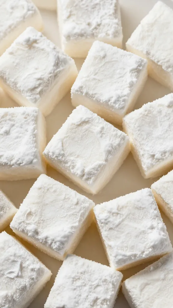 closeup of cornstarch-dusted cod cube