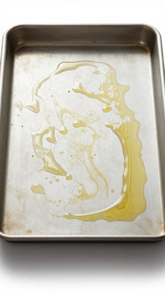 cod bite on sheet pan with oil sheen