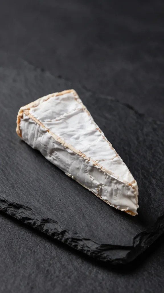 single brie bite on small black slate