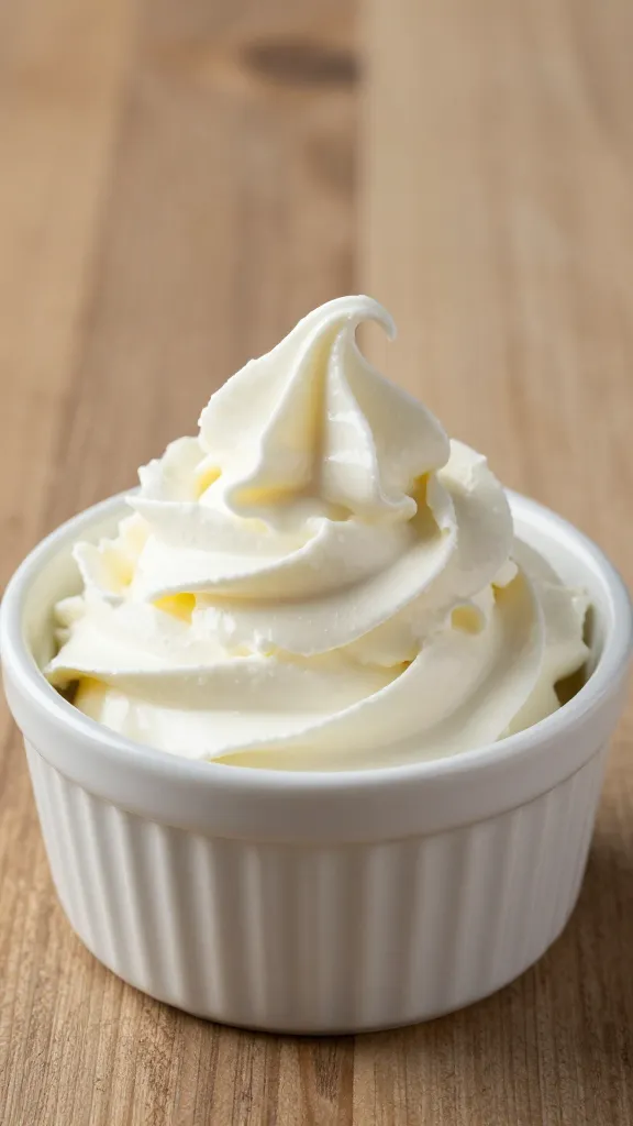 whipped feta swirl in small white ramekin