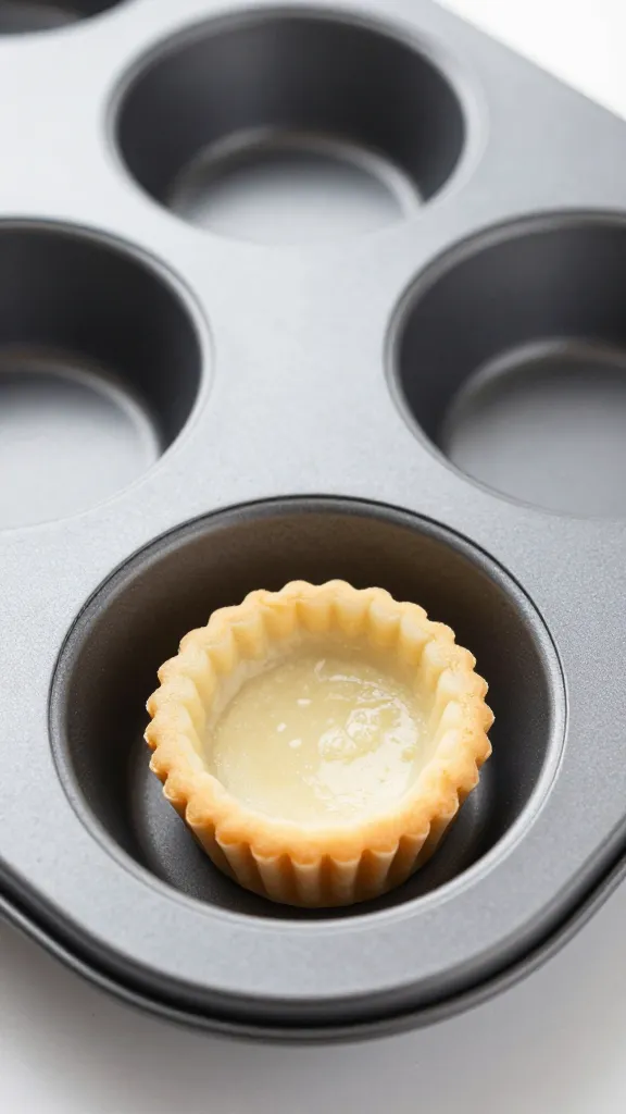 silicone muffin tin cavity holding one baked pastry cup