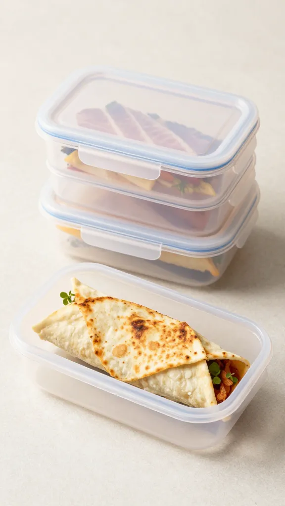 picnic-safe airtight container with one mini lahmacun