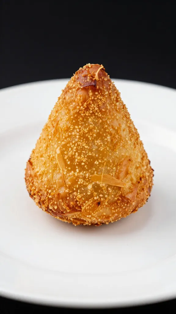 golden croqueta de jamón on white ceramic plate
