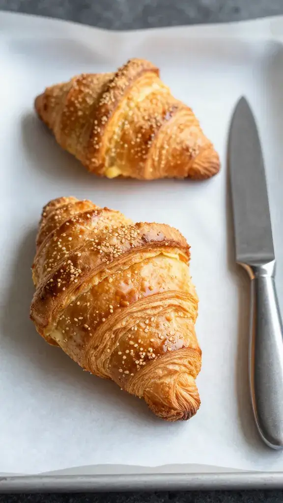 chilled croqueta masa log on parchment, knife beside