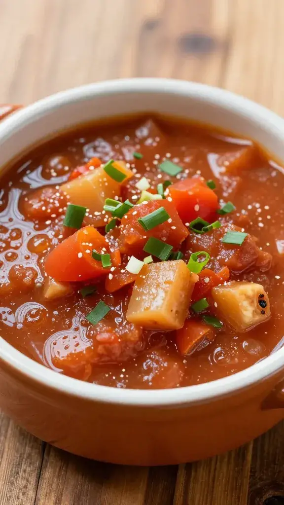 single serving dish of salsa criolla with condensation