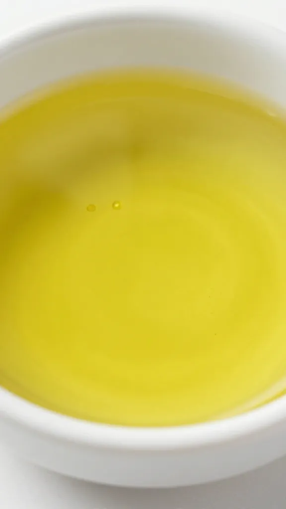 closeup of peppery extra-virgin olive oil in shallow dish