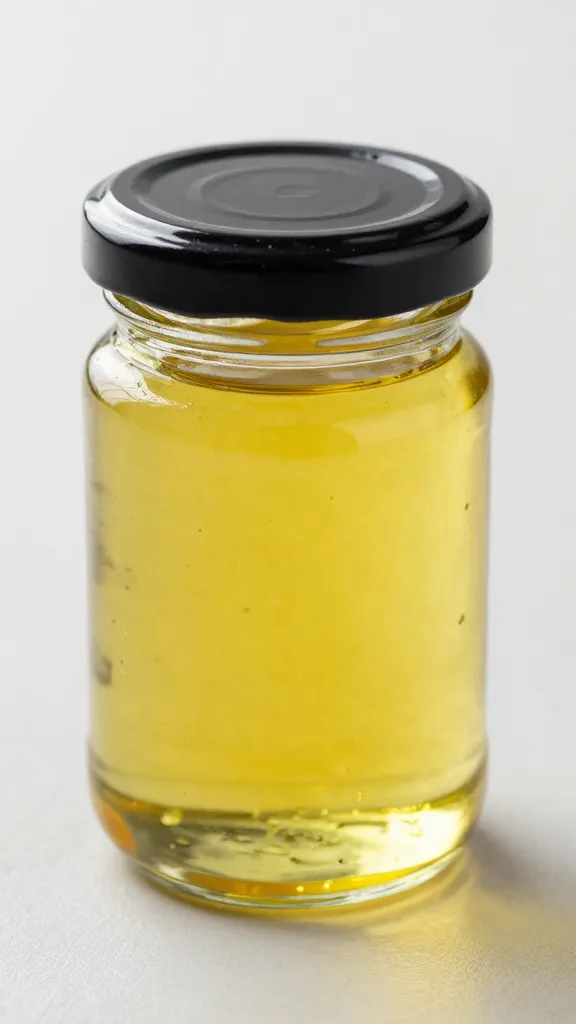 picnic-ready small jar of herbed oil with tight lid