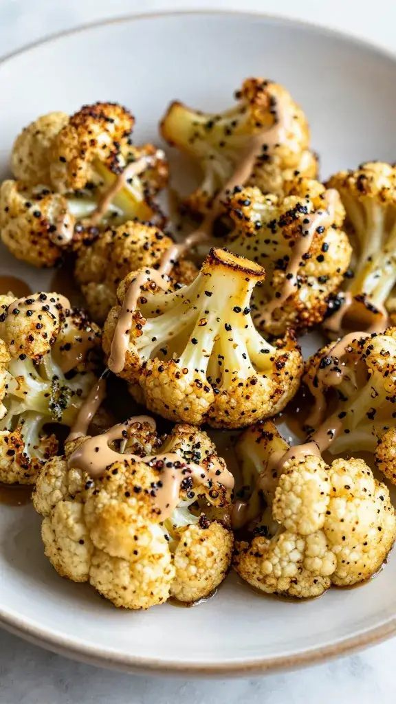 roasted cauliflower floret with peri peri drizzle