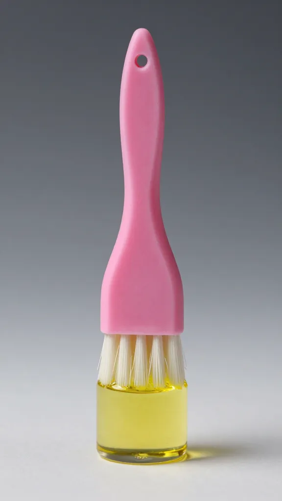 silicone brush coated in garlic oil