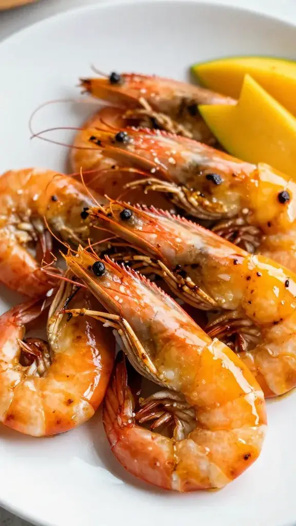 grilled shrimp brushed with mango habanero glaze