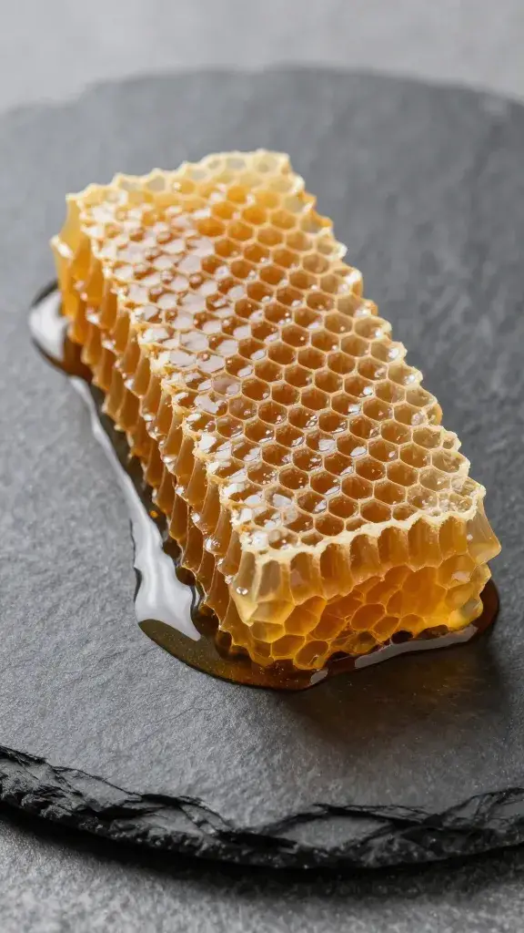 honeycomb slab oozing on slate plate