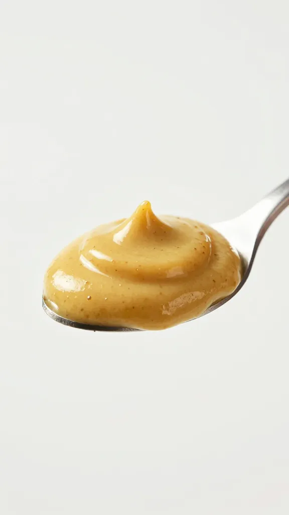 whole grain mustard dollop on tiny spoon