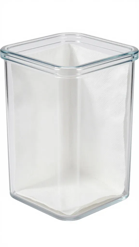 airtight container corner with paper towel lining inside