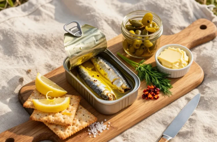 Easy Tinned Fish Board (Sardines, Crackers, Pickles & Lemon) Recipe: Assembly Guide + Cooler Tips for Picnics